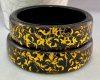 LG167 black with gold confetti lucite bangles